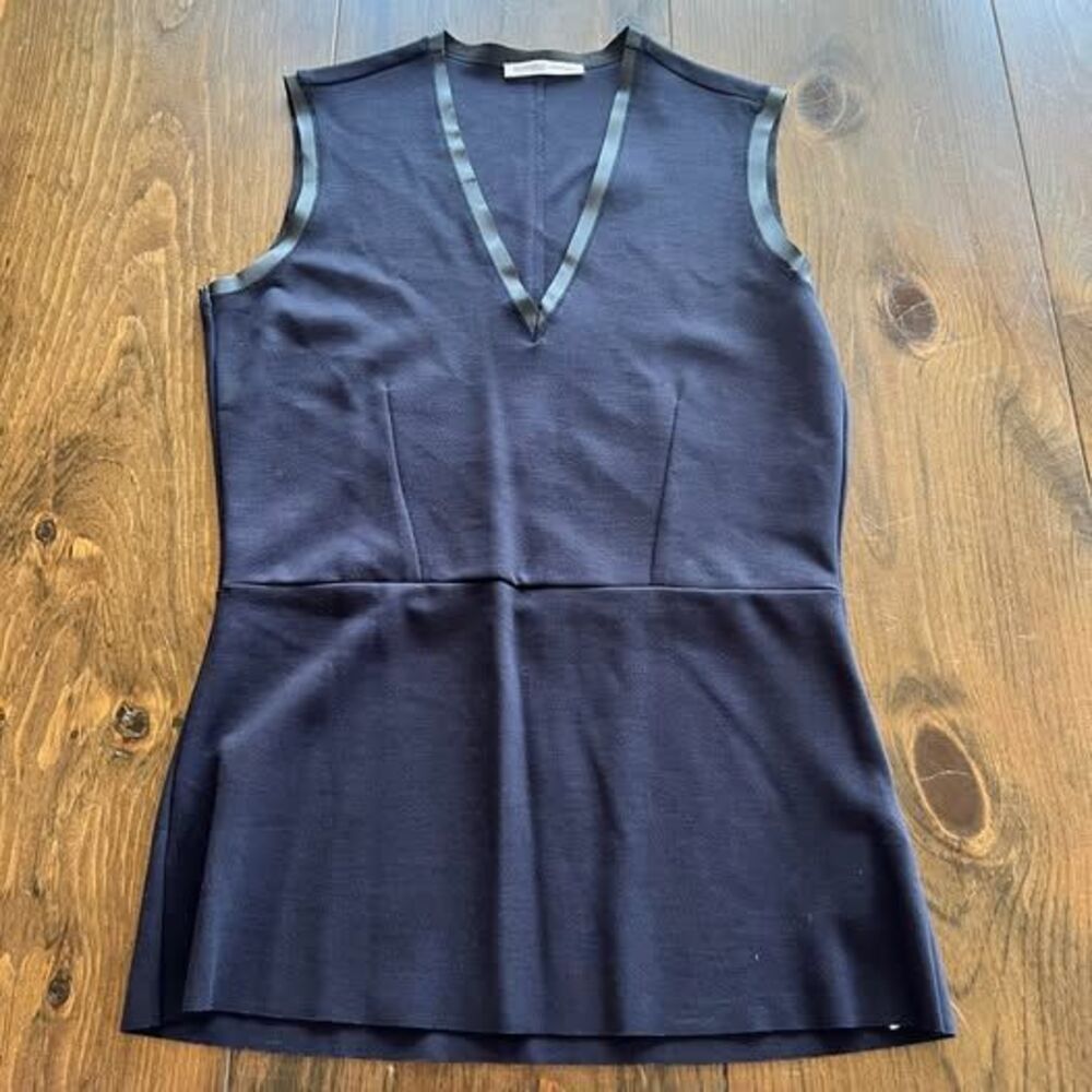 Zara Blue Sleeveless Vneck Top-small